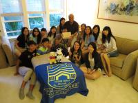 Students visiting Master Sun's home in Hawaii